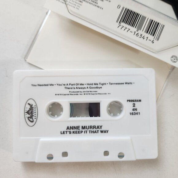 Anne Murray Lets Keep It That Way Cassette Tape Capitol Re-Issue 4N-16341 1978 - Picture 5 of 5